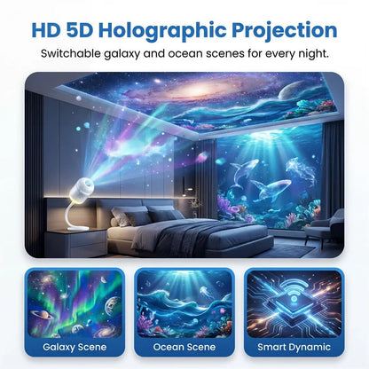 🔥Most Popular in 2026🔥🔥LAST DAY 57% OFF - 🌌🌠HD Smart Dynamic 5D Holographic Night Light Projector