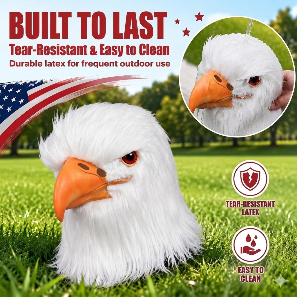 🔥Eagle Latex Mask – A Fun Halloween Mask for Adults