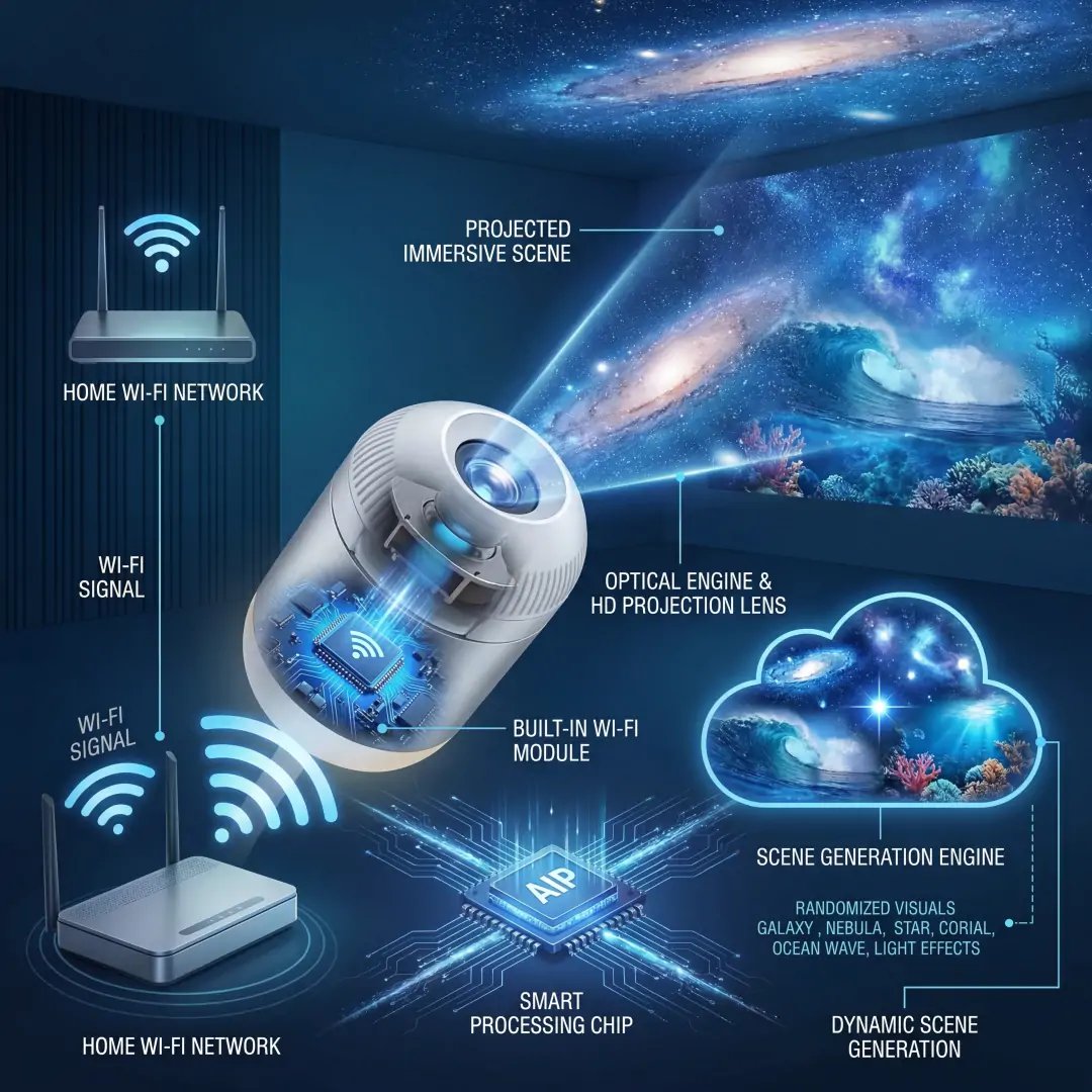 🔥Most Popular in 2026🔥🔥LAST DAY 57% OFF - 🌌🌠HD Smart Dynamic 5D Holographic Night Light Projector