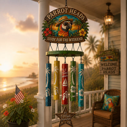 🔥Hot Sale 49% OFF🔥Parrot Heads Tropical Paradise Wind Chime