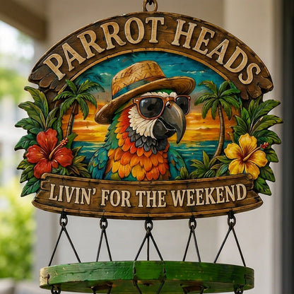 🔥Hot Sale 49% OFF🔥Parrot Heads Tropical Paradise Wind Chime