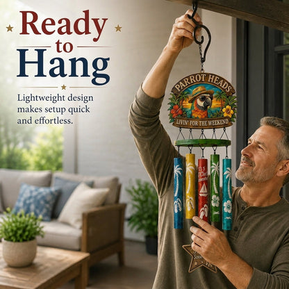 🔥Hot Sale 49% OFF🔥Parrot Heads Tropical Paradise Wind Chime